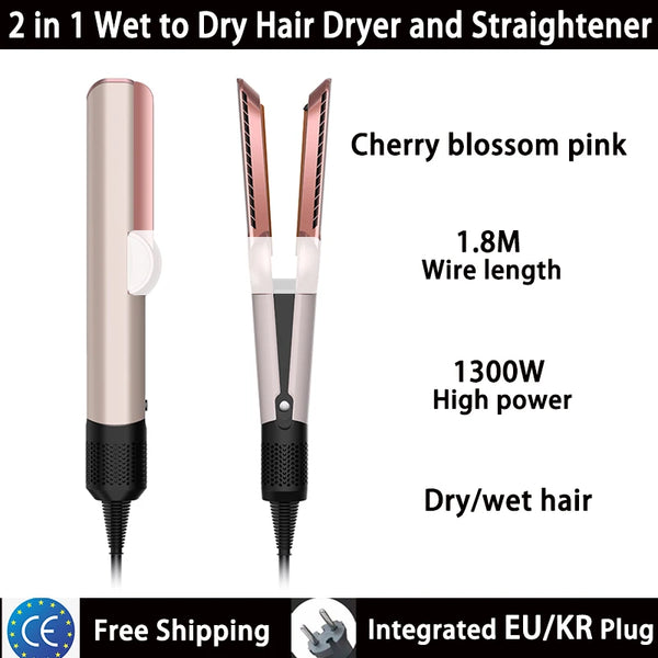 2-in-1 Hair Straightener and Blow Dryer with Negative Ion Styling