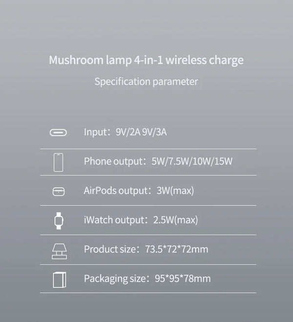 4 in 1 Magnetic Wireless Charging With Night Light