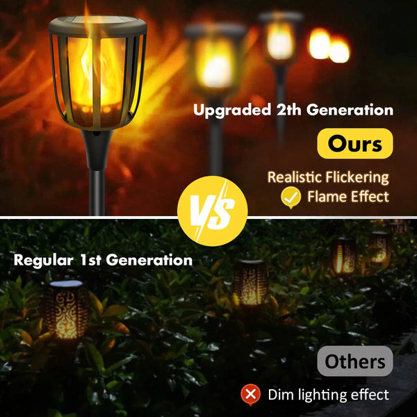 Upgraded Solar Garden Lights with Dancing Flames – Waterproof Outdoor Garden Lamps for Pathways, Patio & Landscape Decoration