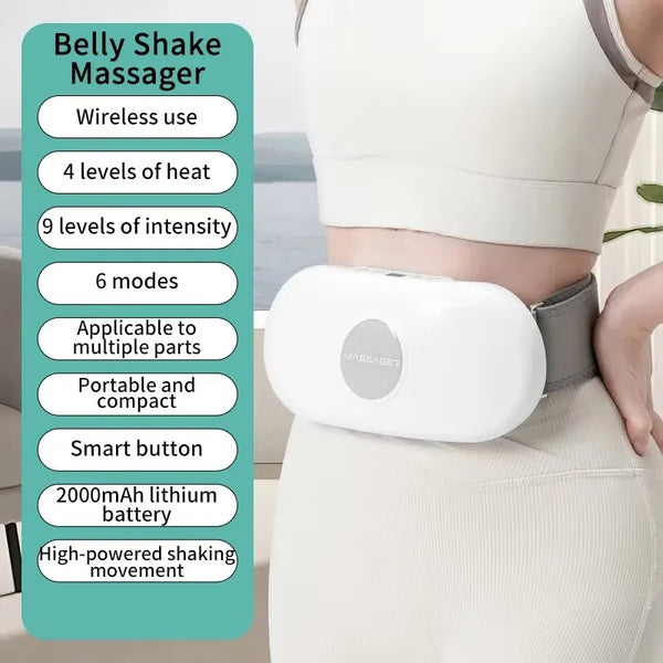 Portable Heated Belly Massage Belt with Vibration & Fat Burn Modes