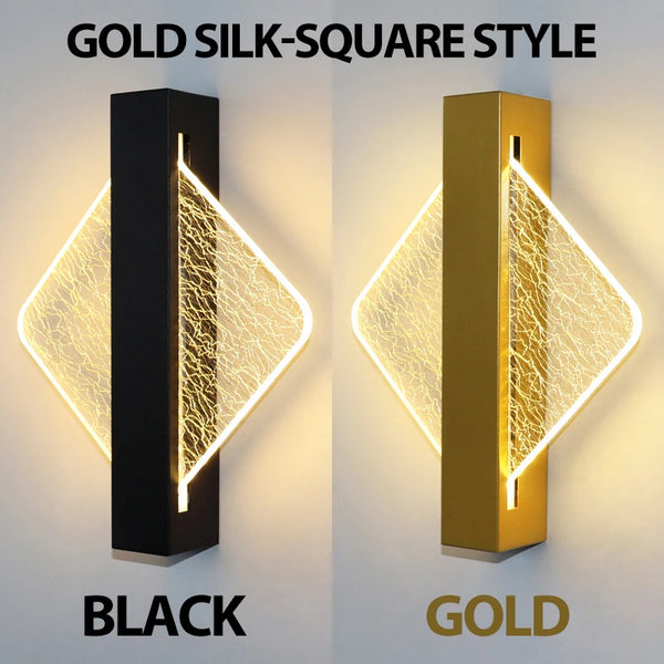 Variant image for Modern LED Wall Lamp with Gold Foil Finish – 10W Acrylic Wall Sconce for Indoor Bedroom and Living Room Lighting-46