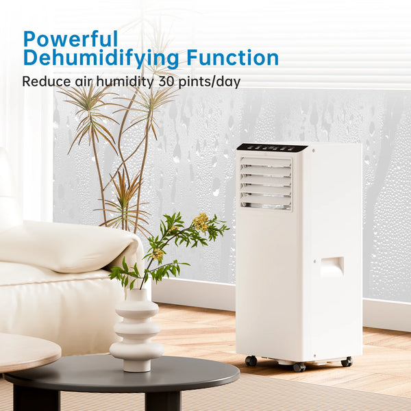 4-in-1 Portable Air Conditioner 7000BTU with Dehumidifier Fan Sleep Mode and Window Kit