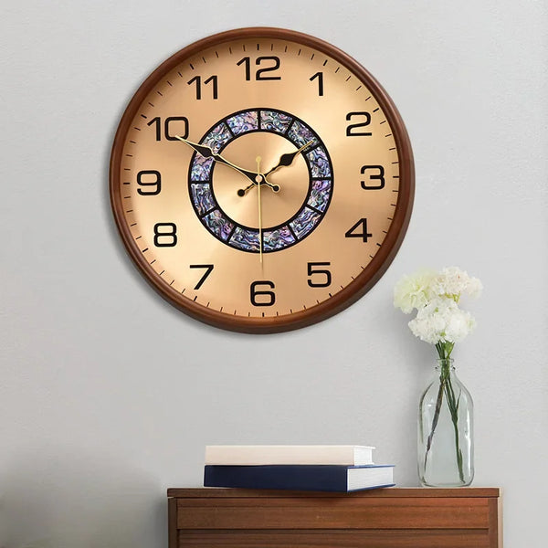 Silent Solid Wood Wall Clock – American Style Decorative Home Accent