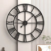 Large 3D Roman Numeral Metal Wall Clock – 60CM Silent Retro Decor