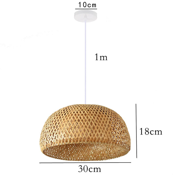 Variant image for Hand Knitted Bamboo Pendant Lamp – Eco-Friendly Chinese Style Hanging Light for Home and Restaurant Decor-6