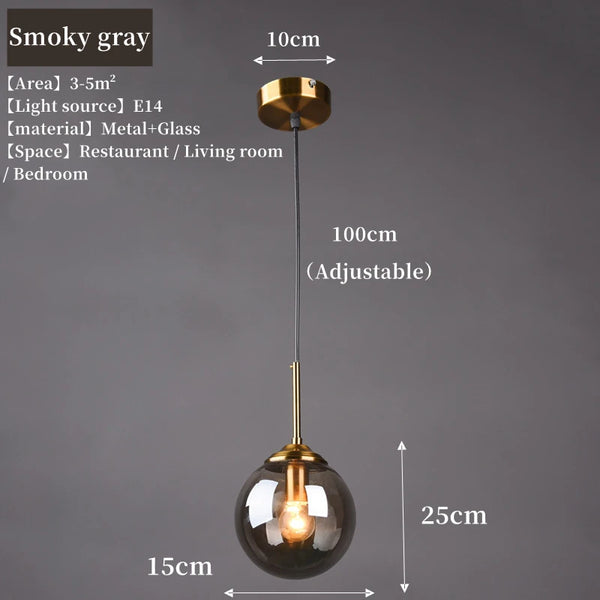 Variant image for Modern Nordic Glass Pendant Lamp – Stylish Kitchen Pendant Lighting with Metal Fixture for Living and Dining Rooms-3