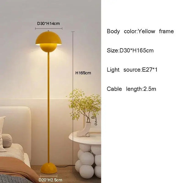 Danish Modern LED Floor & Table Lamp – Minimalist Bud Design with E27 Bulb