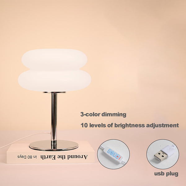 Tri-Color Dimming Table Lamp with 9 Brightness Levels – Creamy Bedside and Desk Lamp