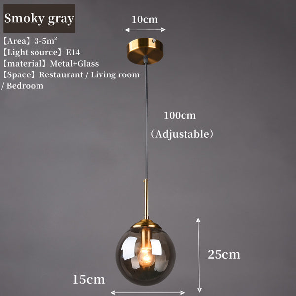 Modern Nordic Glass Pendant Lamp – Stylish Kitchen Pendant Lighting with Metal Fixture for Living and Dining Rooms
