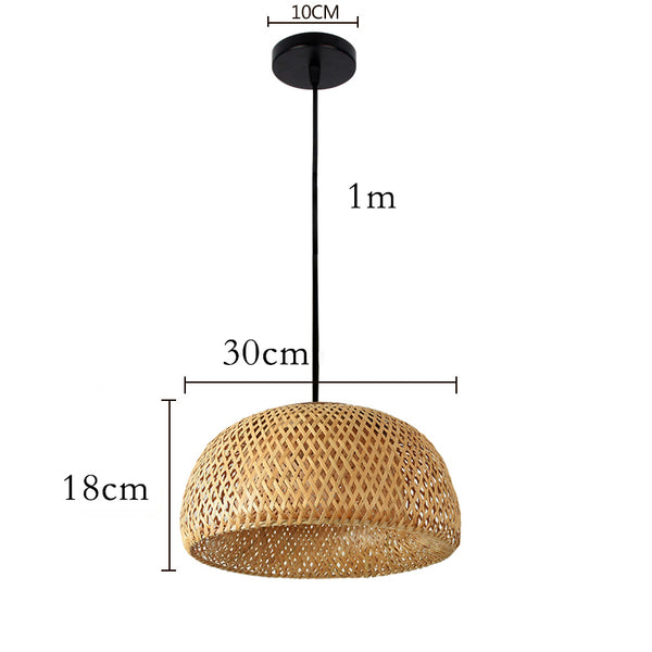 Hand Knitted Bamboo Pendant Lamp – Eco-Friendly Style Hanging Light for Home and Restaurant Decor