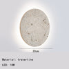 Round Natural Stone Wall Lamp - Wall Sconce Light for Indoor Bedside and Dining Room - Elegant Wall Lights