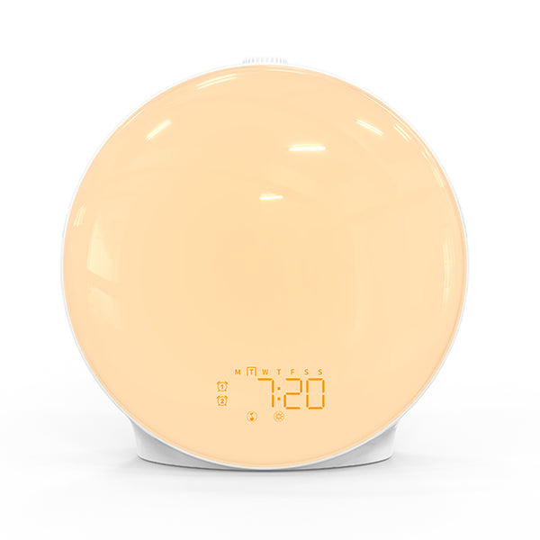 Sunrise Alarm Clock with FM Radio, Dual Alarms, Night Light, and 15 Color Options – Wake Up Light for Gentle Mornings