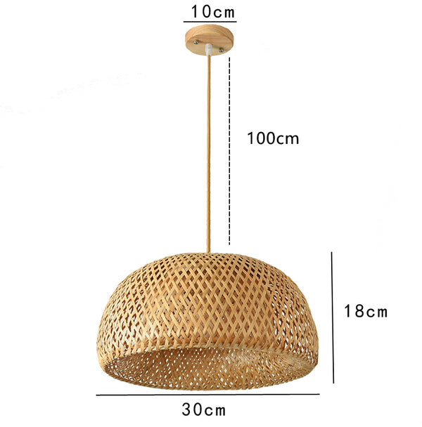 Hand Knitted Bamboo Pendant Lamp – Eco-Friendly Style Hanging Light for Home and Restaurant Decor