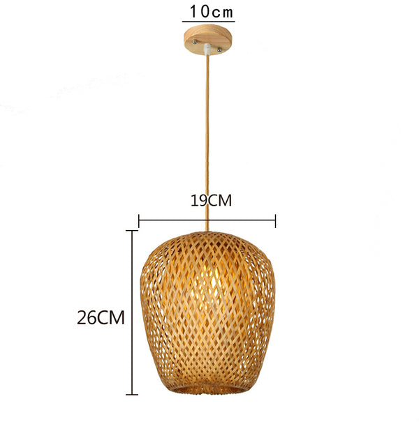 Hand Knitted Bamboo Pendant Lamp – Eco-Friendly Style Hanging Light for Home and Restaurant Decor