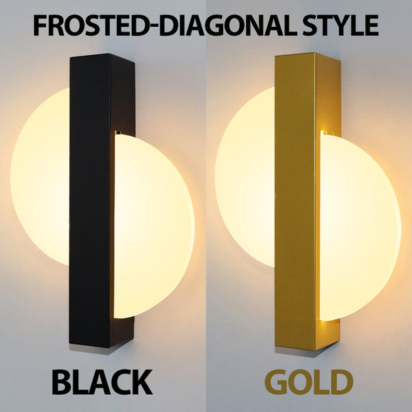 Modern LED Wall Lamp with Gold Foil Finish – Acrylic Wall Sconce for Indoor Bedroom and Living Room Lighting