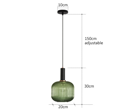 Colorful Retro Glass Pendant Light – Creative LED Hanging Light for Living Room and Bedroom