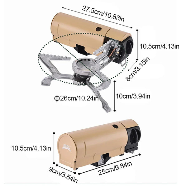 Portable Folding Butane Camping Stove with High-Fire Power 2670W