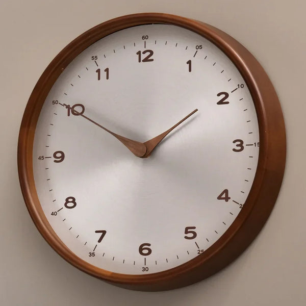 Silent Solid Wood Wall Clock – American Style Decorative Home Accent