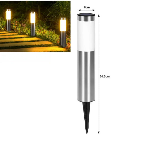 Solar Stainless Steel LED Garden Pathway Lights – Weatherproof Outdoor Decor