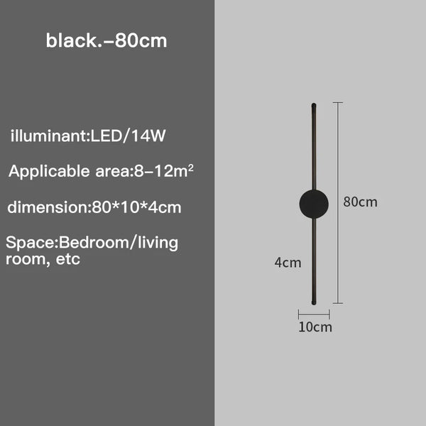Variant image for Modern I-Shaped LED Wall Light – Adjustable Three-Tone Wall Lamp for Bedroom and Living Room, Black Aviation Aluminum Sconce-2