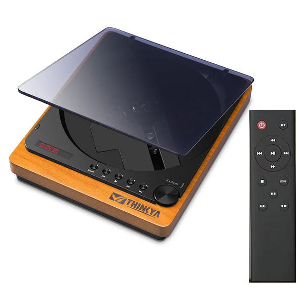 Wooden HiFi CD Player with Bluetooth 5.1 and Optical Output