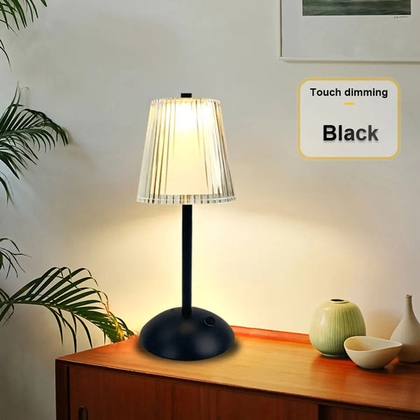 Rechargeable LED Touch Table Lamp – Nordic Dimmable Bedside Light with 3 Color Modes