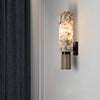 Modern Natural Marble Wall Lamp with Copper Accents – Elegant Wall Sconce Lighting for Bedroom and Corridor