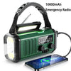 10000mAh Solar Hand Crank Emergency Radio with NOAA, Flashlight, and Power Bank