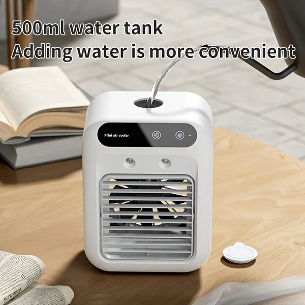 Mini USB Air Cooler Fan with Water Tank and Spray Function