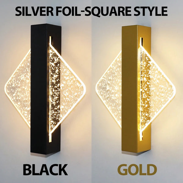 Variant image for Modern LED Wall Lamp with Gold Foil Finish – 10W Acrylic Wall Sconce for Indoor Bedroom and Living Room Lighting-3