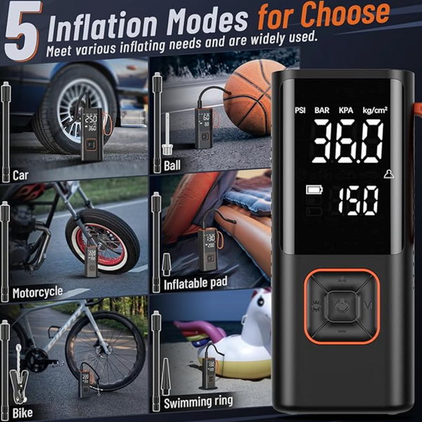 Wireless Portable Air Compressor for Car, Motorcycle, Bicycle & Ball