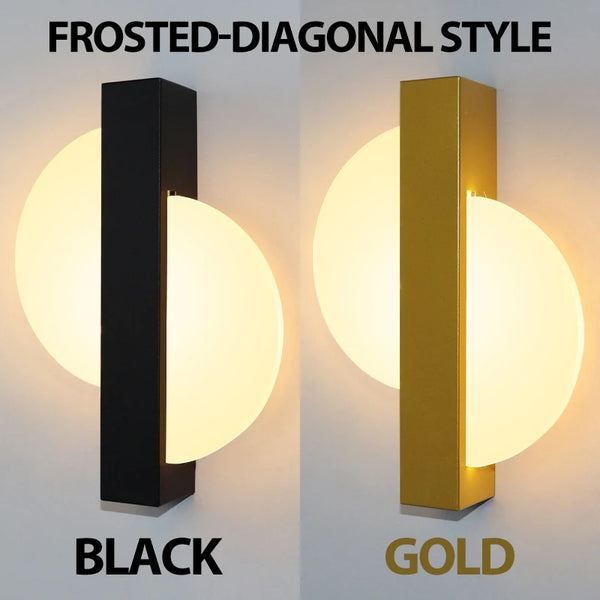 Variant image for Modern LED Wall Lamp with Gold Foil Finish – 10W Acrylic Wall Sconce for Indoor Bedroom and Living Room Lighting-4
