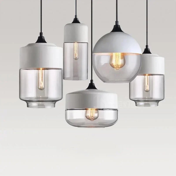 Nordic Wood Glass Pendant Light – Modern Hanging Lamp