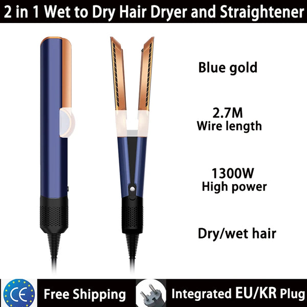 2-in-1 Hair Straightener and Blow Dryer with Negative Ion Styling