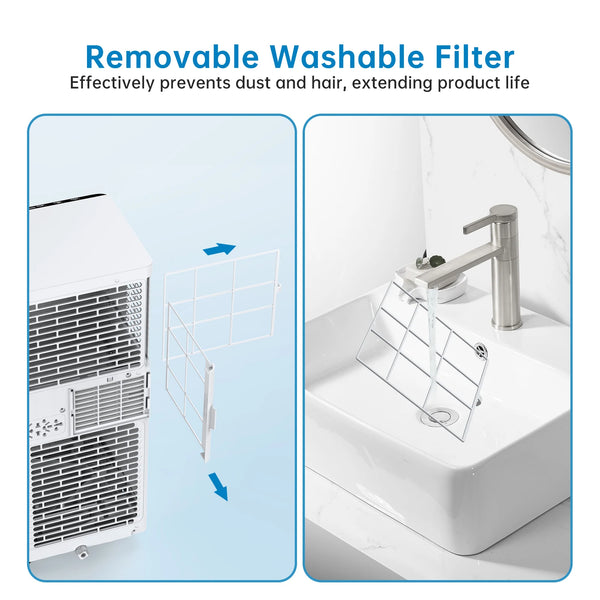 4-in-1 Portable Air Conditioner 7000BTU with Dehumidifier Fan Sleep Mode and Window Kit