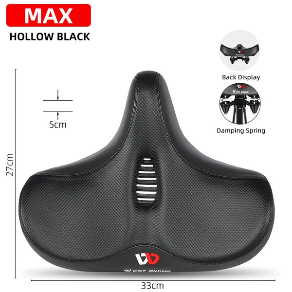 Wide Ergonomic Bike Saddle for MTB E Bike and City Bicycle Comfort