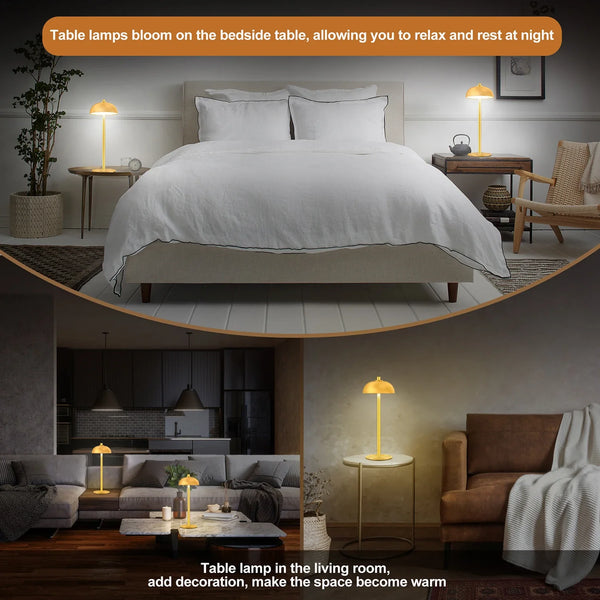 Rechargeable Wireless LED Touch Lamp – Modern Mushroom Design