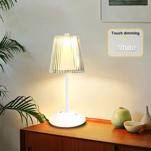 Rechargeable LED Touch Table Lamp – Nordic Dimmable Bedside Light with 3 Color Modes