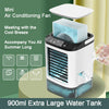Portable Desktop Air Cooler with Dual Spray Humidifier 3-Speed Quiet Fan and Night Light