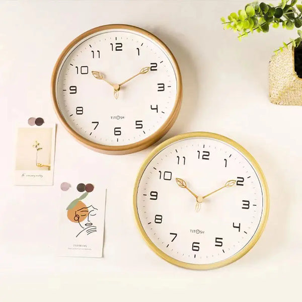 Silent Nordic Wooden Wall Clock – Japanese Minimalist Hanging Decor