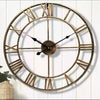 Large 3D Roman Numeral Metal Wall Clock – 60CM Silent Retro Decor