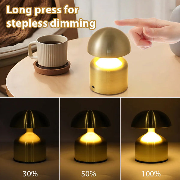 Rechargeable LED Touch Table Lamp – USB Dimmable Night Light with 3 Color Modes for Bedroom, Bedside & Reading