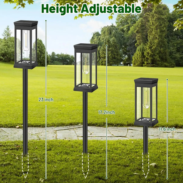 4PCS Solar Pathway Lights Outdoor Waterproof Landscape LED Lamps for Garden and Walkway