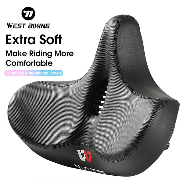 Wide Ergonomic Bike Saddle for MTB E Bike and City Bicycle Comfort