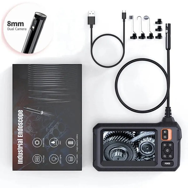 HD Industrial Endoscope Camera with 4.3" IPS Screen & 8 LEDs