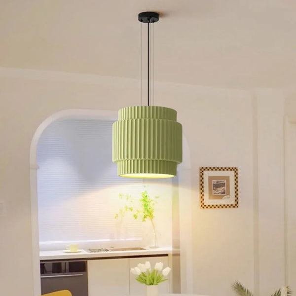 Elegant Green and Beige Resin Chandelier Light with Adjustable Wire – Modern Dining Room Chandelier for Stylish Interiors