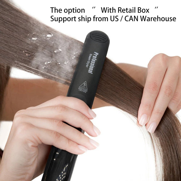Steam Hair Straightener with Ceramic Vapor Plates and Argan Oil Infusion