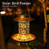 Solar Bird Feeder with LED Light - Durable Metal Design for Outdoor Enjoyment 2