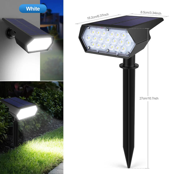 Solar LED Outdoor Spotlight with 2 Brightness Modes – Waterproof Landscape Light for Garden and Pathway Security