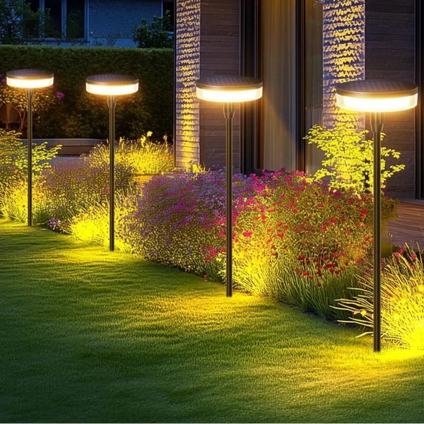 Solar Pathway Lights - 2PCS Waterproof Outdoor Garden Path Lights with 12-Hour Brightness
